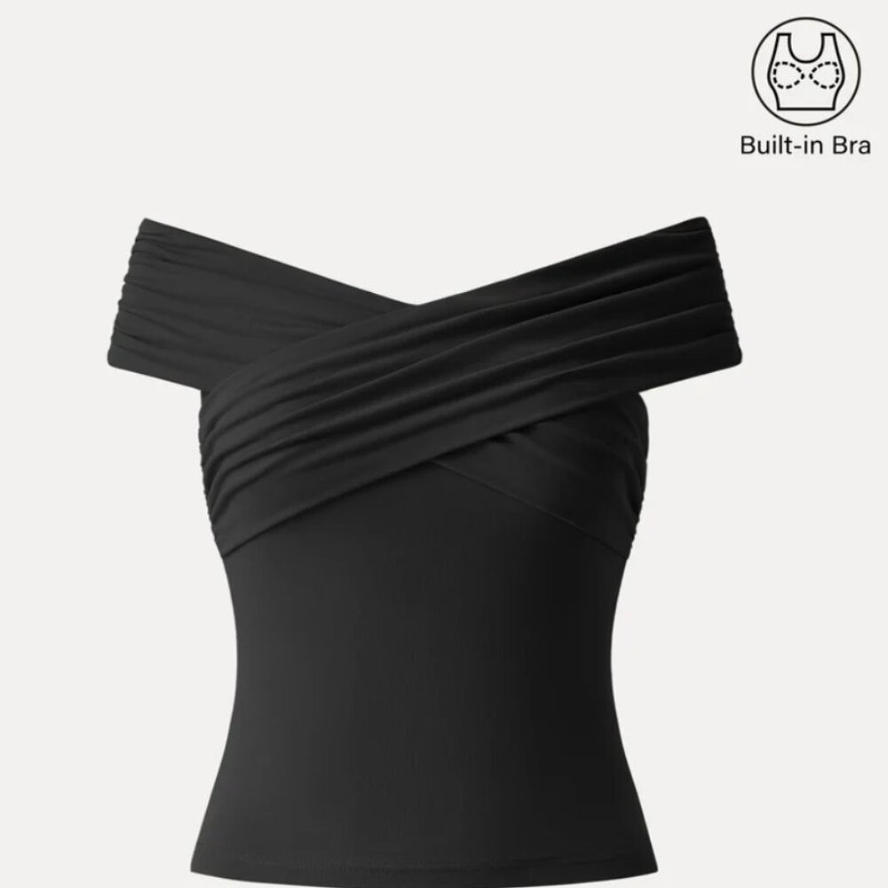 OGL - Eco-SkinKiss® Criss Cross Off Shoulder New Airy Brami Top